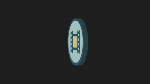 3D Rotating Film Strip Icon Animation