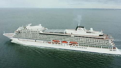 Cruise Liner Aerial View