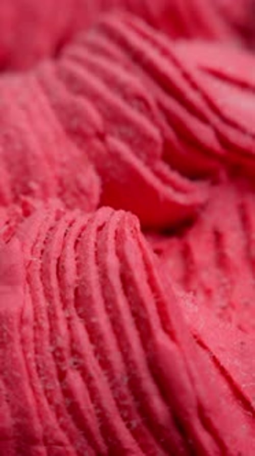 Bright Red Ice Cream Close Up Food