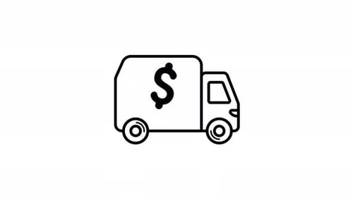 Animated Delivery Truck with Dollar Sign Icon