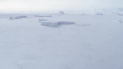 Tabular Stuck Frozen Ocean Ice Field Aerial View