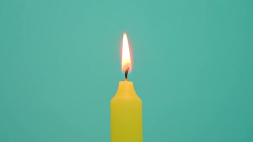Yellow Candle With Candle Stick Festive Christmas Decor