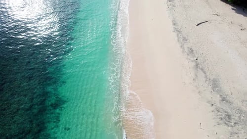 Abstract Aerial Top View of Tropical Beach and Ocean Waves