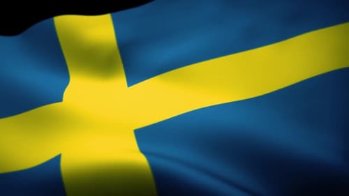 Realistic Waving Flag of Sweden Animation