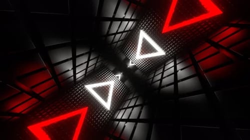 Red And White Neon Area Corridor With Rotation Background Vj Loop In 4K
