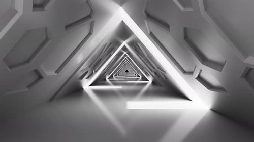 Circuito de túnel branco triangular