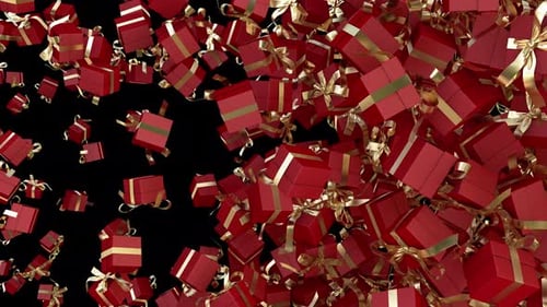 Falling Red Gift Boxes Celebration Transition