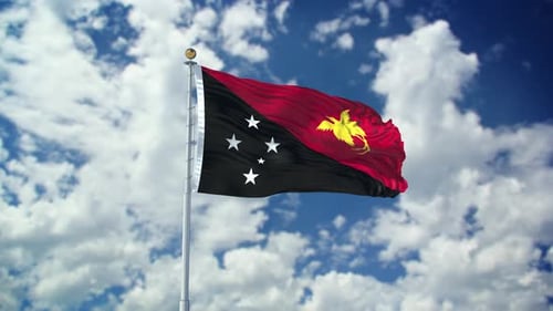 Papua New Guinea Realistic Waving 4k