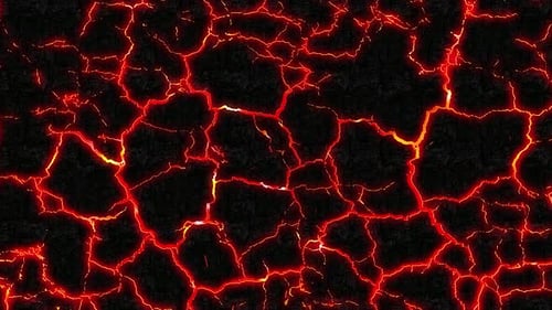 Lava Texture with Glowing Cracks on a Dark Background