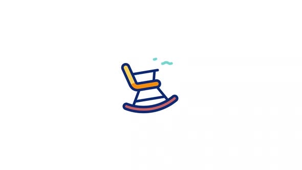 Rocking Chair Animated Icon With Alpha Channel, Elements Motion ...