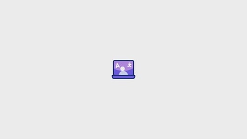 Animated Education Laptop Icon Reveal