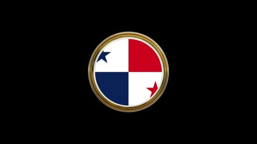Schleifenanimation mit Kreissymbol der Flagge von Panama