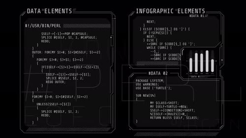Windows of a Futuristic Interface with Code