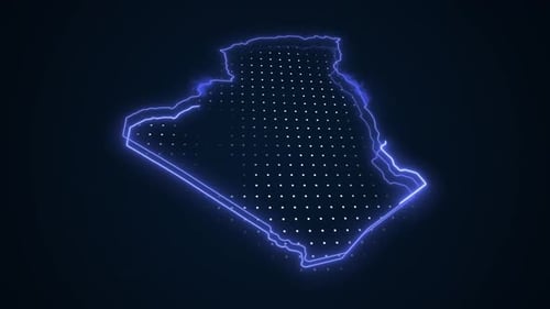 Digital Neon Country Map Outline Animation