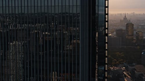 Aerial View of Skyscrapers Moscow City and Business Building.