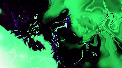 Dynamic Abstract Green Liquid Swirls Background Animation