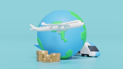 Global Delivery and Logistics 3D Animation