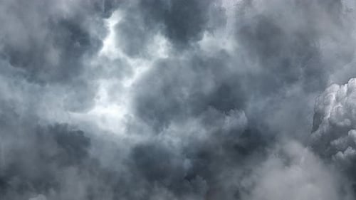 a thunderstorm that occurred in a sky filled with cumulonimbus clouds.