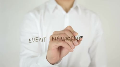 Event Management Written on Clear Surface
