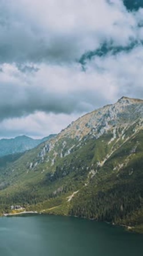 Hyperlapse Calm Lake Under Summer