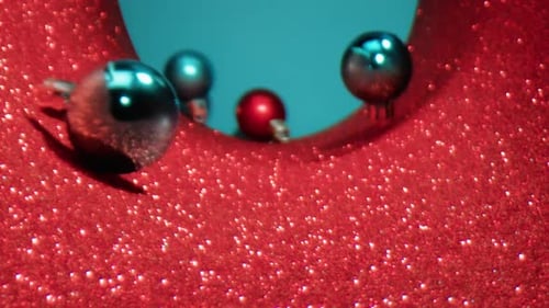 Christmas Sphere Balls Falling Down In The Tunnel