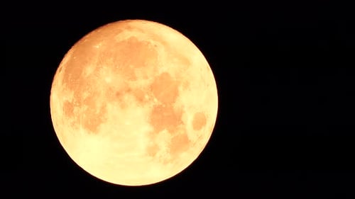 Close Up Shot of Orange Full Moon