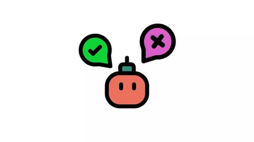 Minimalist Animated Choice Icon with Checkmark and X