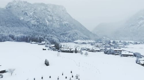 An Idyllic Village in Germany Beautiful Countryside on a Snowy Winter Day