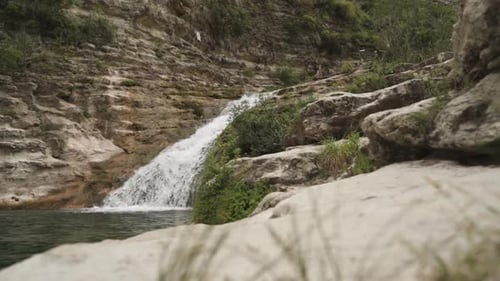 Waterfall in Cavagrande del Cassibile in Sicily