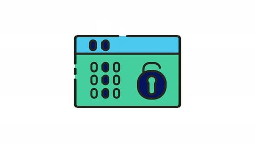 animation icon Password box with a padlock.