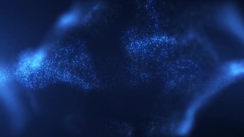 Abstract Blue Particles Flow Digital Background Animation
