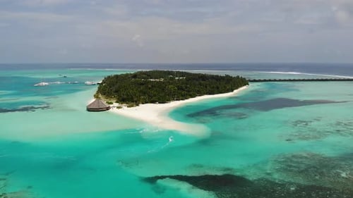 Island In The Ocean. Resort Island. Maldives Background