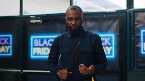 Security Guard in Clothing Store