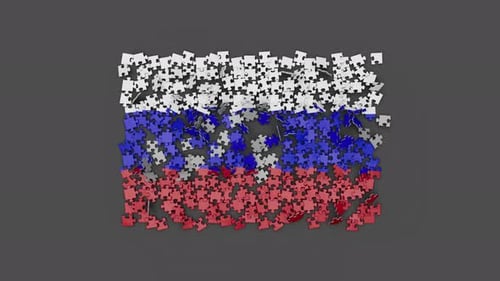 Puzzle Pieces Forming and Dissolving Animation