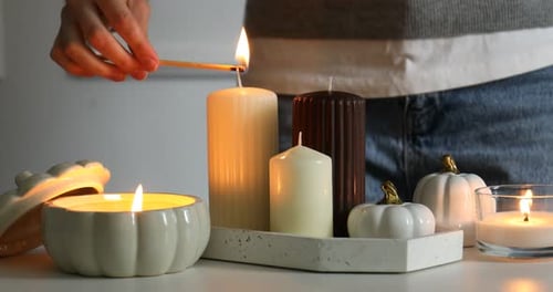 Lighting Candles for Fall Ambiance at Home