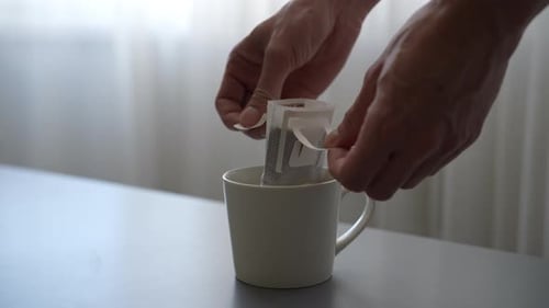 Preparing Pour Over Coffee at Home in the Morning