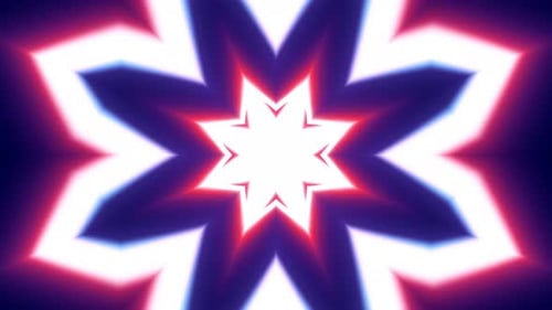 Seamless Neon Glowing Kaleidoscope Abstract Loop Background