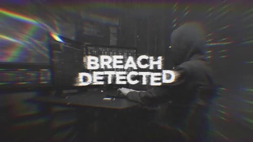 Breach Detected Glitch Text Reveal