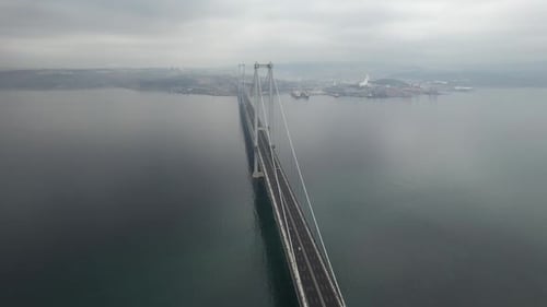 Hängebrücke aus der Luft