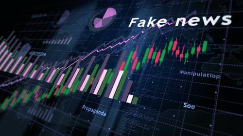 Fake news charts and graphs diagram
