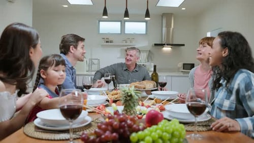 Family Togetherness at a Celebratory Home Meal