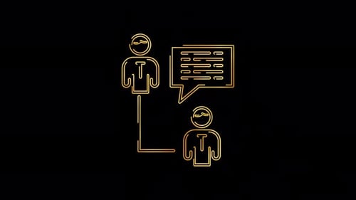 Minimalist Line Art Animation of People Communicating