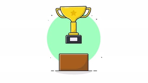 4K Gold Trophy. Champion and Reward Concept Animation Video