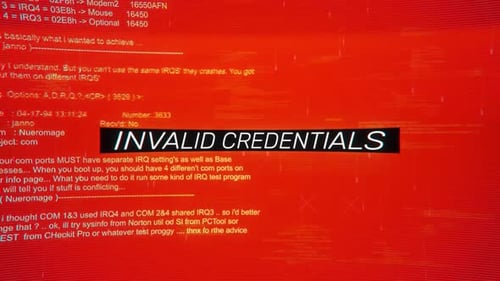 Glitch Invalid Credentials Text Error Warning Animation