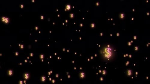 Neon leuchtende Dollar-Symbol-Animation