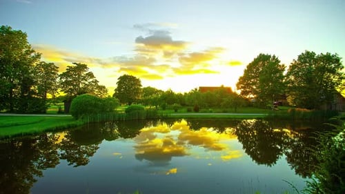 Village house, holiday retreat location. Timelapse day cycle in calm remote location to live.