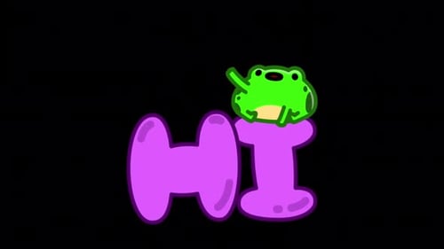 Cute Animated Frog Character Saying Hi to Audience