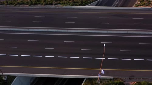 Tel aviv Jerusalem Highway 1 empty –Top down view