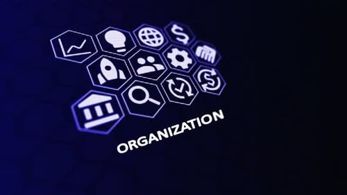 Digital Business Icons Hexagon Grid Loop