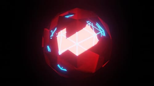 Red and Sky Blue and Light Orange Audio Reactive Visual Sphera Background Loop Animation in 1080HD